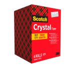 Pack 3 rubans adhésifs Scotch Crystal transparent 33 m + 1 OFFERT