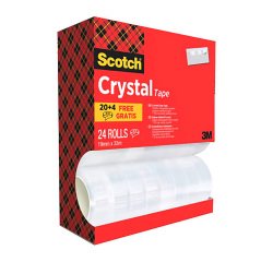 Pack 20 rubans adhésifs Scotch Crystal transparent 33 m + 4 OFFERTS