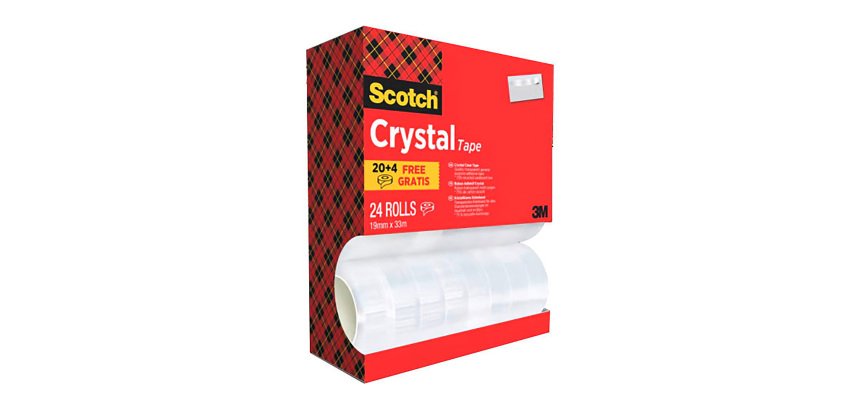 Pack 20 rubans adhésifs Scotch Crystal transparent 33 m + 4 OFFERTS