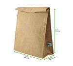 Bolsa de almuerzo isotérmica marrón ecológica 24,5 x 12 x 35 cm