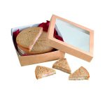 Caja cuadrada de cartón marrón con tapa ventana "Kray" 15,5 x 15,5 x 5 cm 950ml - Paquete de 250 unidades