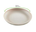 Plato reutilizable Huskly beige composite  Ø 22 cm - Paquete de 48 unidades