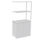 Bibliothèque Milea L 80 x P 41,5 x H 162 cm module suivant structure métal blanc 2 portes