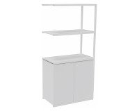 Bibliothèque Milea L 80 x P 41,5 x H 162 cm module suivant structure métal blanc 2 portes - Portes blanches