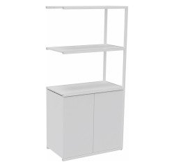 Bibliothèque Milea L 80 x P 41,5 x H 162 cm module suivant structure métal blanc 2 portes