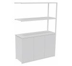 Library Lumya L 120 x D 41.5 x H 162 cm following module white metal structure 3 doors