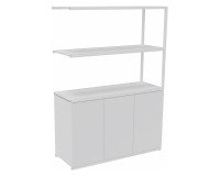 Library Lumya L 120 x D 41.5 x H 162 cm following module white metal structure 3 doors