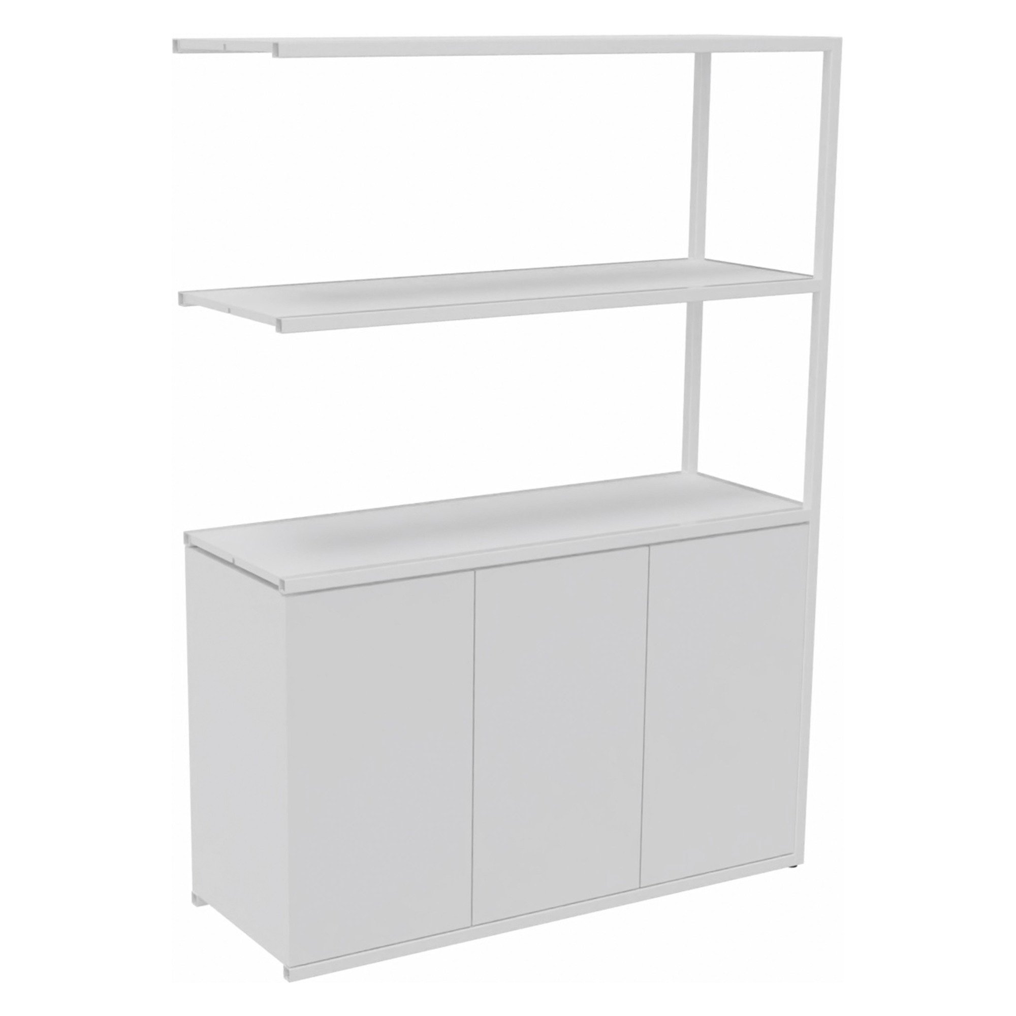 Library Lumya L 120 x D 41.5 x H 162 cm following module white metal structure 3 doors