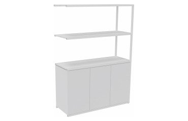 Library Lumya L 120 x D 41.5 x H 162 cm following module white metal structure 3 doors