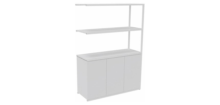 Library Lumya L 120 x D 41.5 x H 162 cm following module white metal structure 3 doors