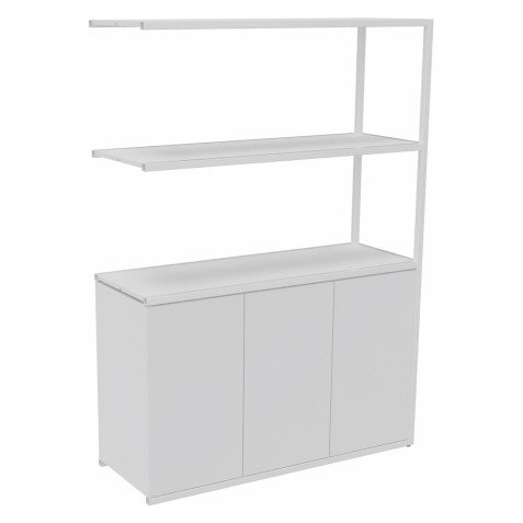 Library Lumya L 120 x D 41.5 x H 162 cm following module white metal structure 3 doors