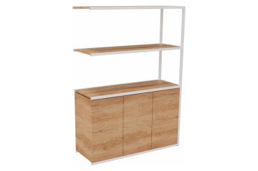 Library Lumya L 120 x D 41.5 x H 162 cm following module white metal structure 3 doors