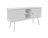 Chest of drawers Lumya L 143.5 x D 40 x H 75 cm white metal feet 2 doors