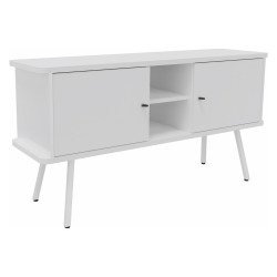 <div>Chest of drawers Lumya L 143.5 x D 40 x H 75 cm white metal feet 2 doors</div>