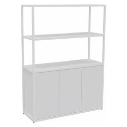<strong>Library Lumya L 120 x D 41.5 x H 162 cm white metal structure starting module 3 doors</strong>