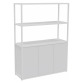 Bibliothek Lumya L 120 x T 41,5 x H 162 cm Ausgangsmodul weißes Metallgestell 3 Türen
