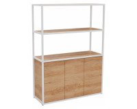 Library Lumya L 120 x D 41.5 x H 162 cm white metal structure starting module 3 doors