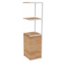 Bibliothèque Milea L 40 x P 41,5 x H 162 cm module suivant structure métal blanc 1 porte