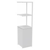 Bibliothèque Milea L 40 x P 41,5 x H 162 cm module suivant structure métal blanc 1 porte