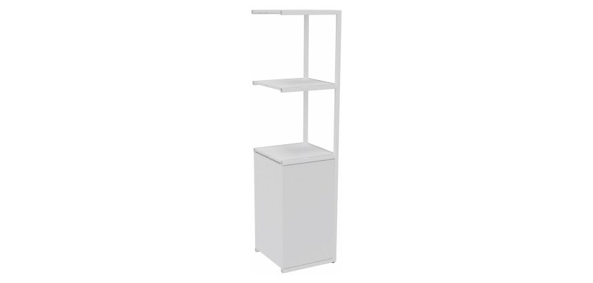 Bibliothèque Milea L 40 x P 41,5 x H 162 cm module suivant structure métal blanc 1 porte