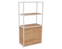 Bibliothèque Lumya L 80 x P 41,5 x H 162 cm porte battante - structure métal