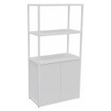 Bibliothèque Lumya L 80 x P 41,5 x H 162 cm porte battante - structure métal