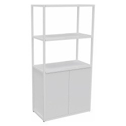 Bibliothèque Lumya L 80 x P 41,5 x H 162 cm porte battante - structure métal