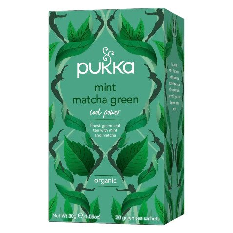 Thé vert menthe et matcha Bio Pukka - Boîte de 20 sachets