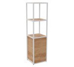 Library Lumya L 40 x D 41.5 x H 162 cm starting module white metal structure 1 door