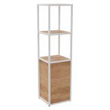 Bibliothèque Lumya L 40 x P 41,5 x H 162 cm porte battante - structure métal