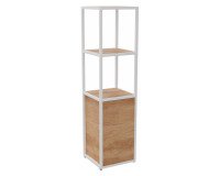 Bibliothèque Lumya L 40 x P 41,5 x H 162 cm module départ structure métal blanc 1 porte