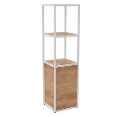 Bibliotheekkast Lumya L 40 x D 41,5 x H 162 cm basimodule witte metalen structuur 1 deur