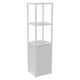 Bibliothèque Milea L 40 x P 41,5 x H 162 cm module départ structure métal blanc 1 porte