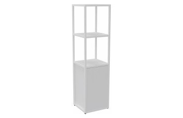Library Lumya L 40 x D 41.5 x H 162 cm starting module white metal structure 1 door