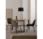 Table ronde extensible Montuiri en placage de chêne  ø 90 (170) cm