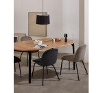 Table extensible ronde Montuiri placage en chene et pieds en acier ø 120