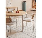 Table extensible ronde Montuiri placage en chene et pieds en acier ø 120