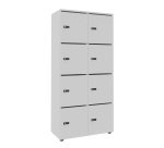 Casier de rangement de bureau Flexycaz 8 cases -8 portes individuelles -2 x 4 cases L 80 x P 42 x H 173,5 cm + clé pass