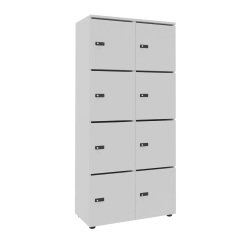 Casier flexycaz 8 cases blanc 2 x 4 cases l 80 x p 42 x h 173,5 + pass - portes individuelles