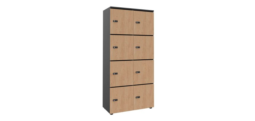 Casillero Flexycaz carbón 2 columnas x 4 compartimentos - An 80 x Fon 42 x Alt 173,5 cm - 8 puertas individuales