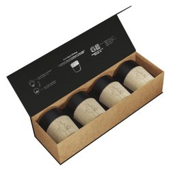 SCX.design Set 4 tazze caffè magnetiche in ceramica D06 - Nero