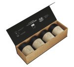 SCX.design Set 4 tazze caffè magnetiche in ceramica D06 - Nero
