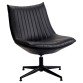 Fauteuil pivotant Edgar - Simili cuir noir - Pieds métal noirs
