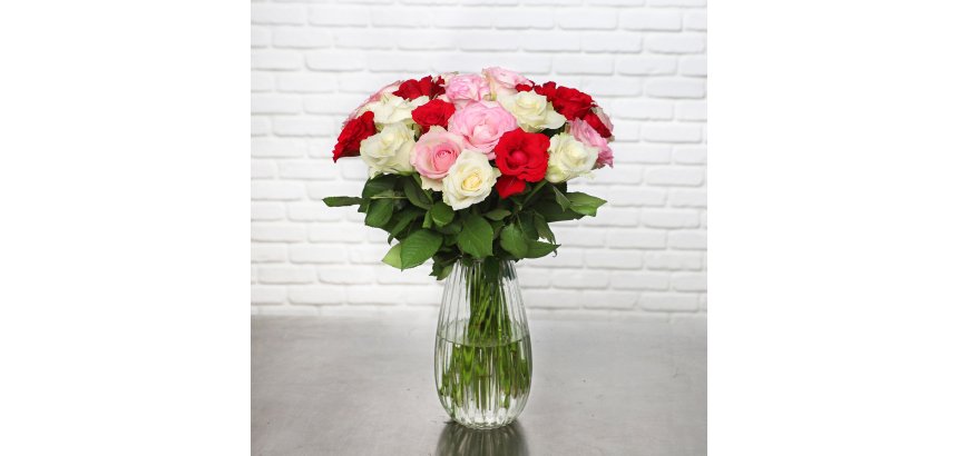 Bouquet de 30 merveilleuses roses