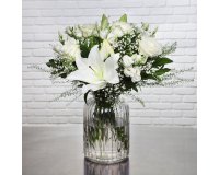 Bouquet Prestige de fleurs naturelles avec vase