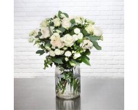 Bouquet de fleurs naturelles Douceur XXL avec vase