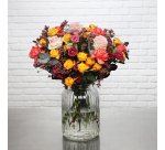 Bouquet feu d'artifice de fleurs naturelles