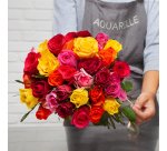 Bouquet de roses Arlequin