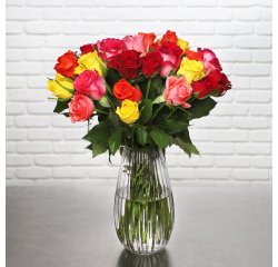 Bouquet de roses Arlequin