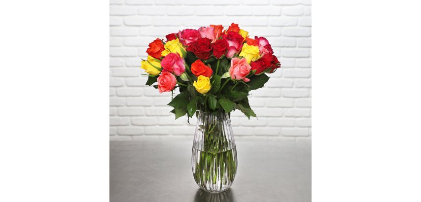 Bouquet de roses Arlequin